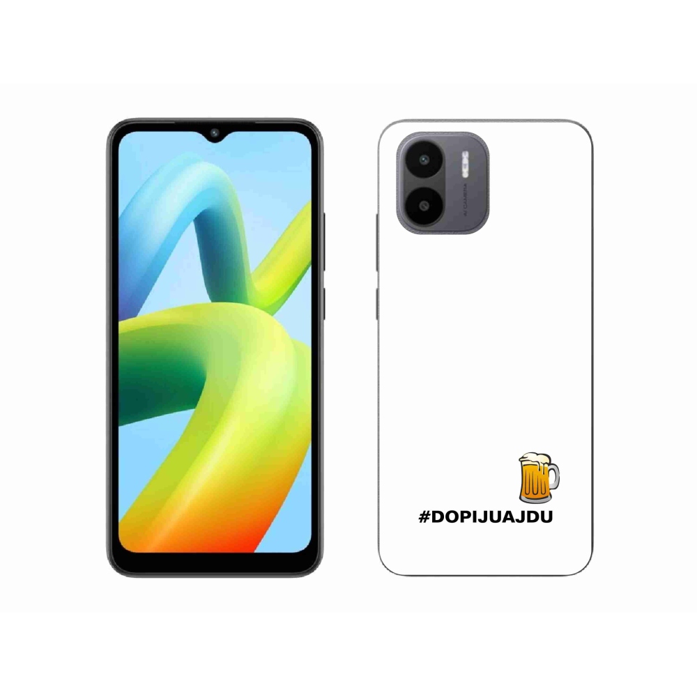 Gélový kryt mmCase na Xiaomi Redmi A1 - pivný motív 1 biele pozadie