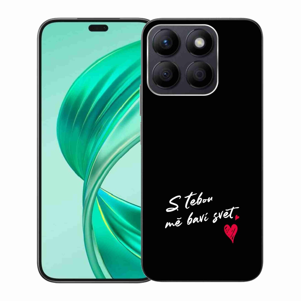 Gélový kryt mmCase na Honor X8b - zamilovaný text 1 čierne pozadie