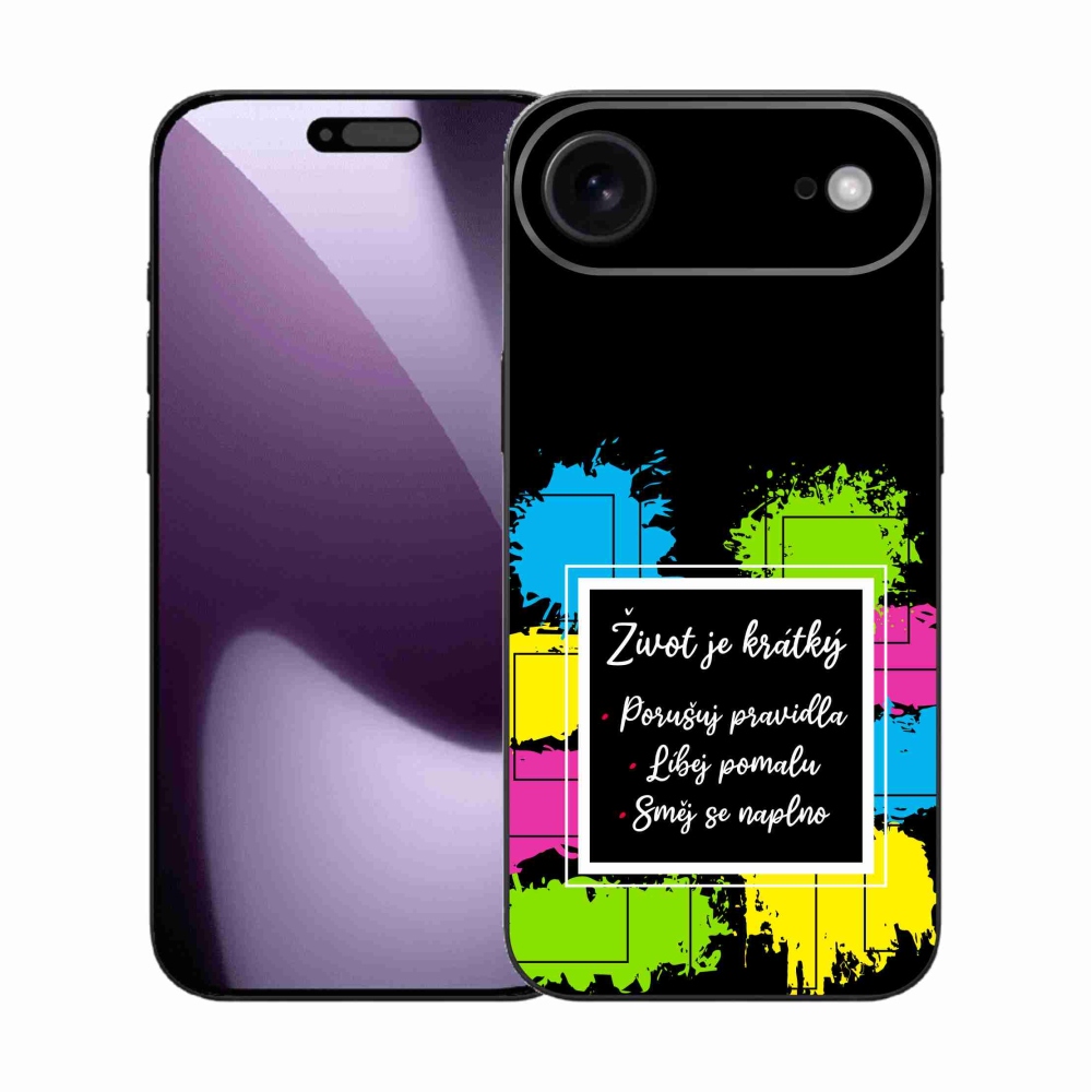Gélový kryt mmCase na iPhone 17 Air - citát 5 čierne pozadie