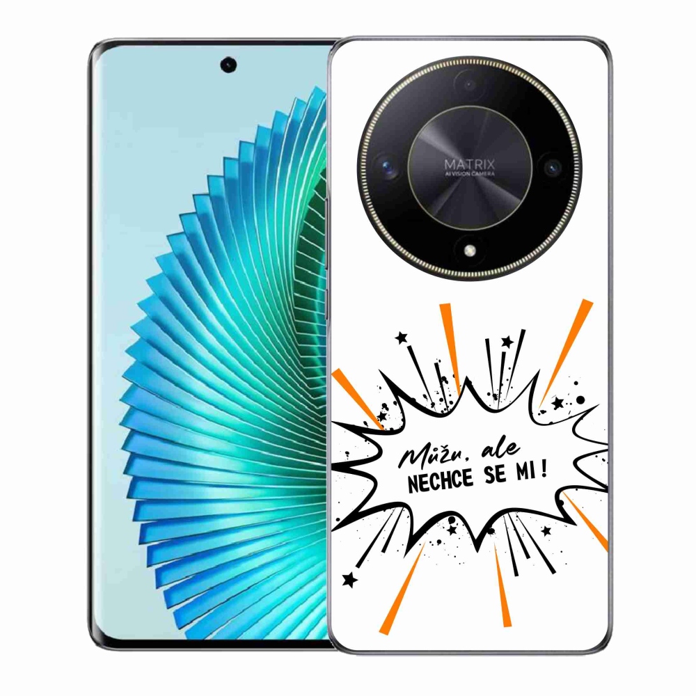 Gélový kryt mmCase na Honor Magic 6 Lite 5G - vtipný text 11 biele pozadie