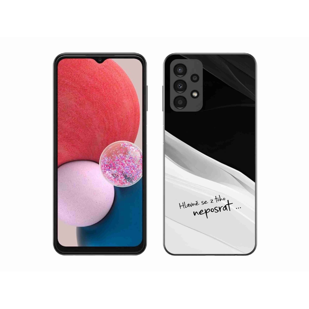 Gélový kryt mmCase na Samsung Galaxy A13 4G - vtipný text 13 bieločierne pozadie