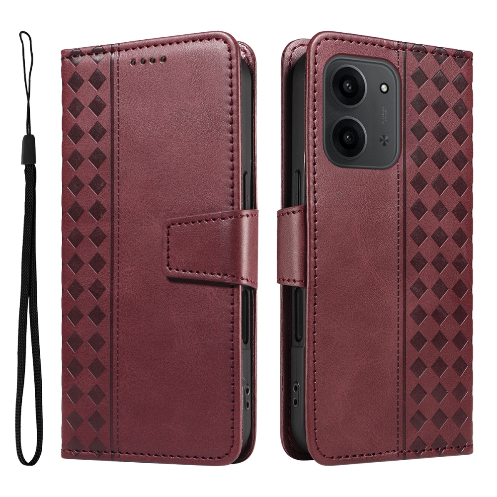Grids knižkové púzdro na Xiaomi Redmi 15C 4G/5G (173mm) - vínové