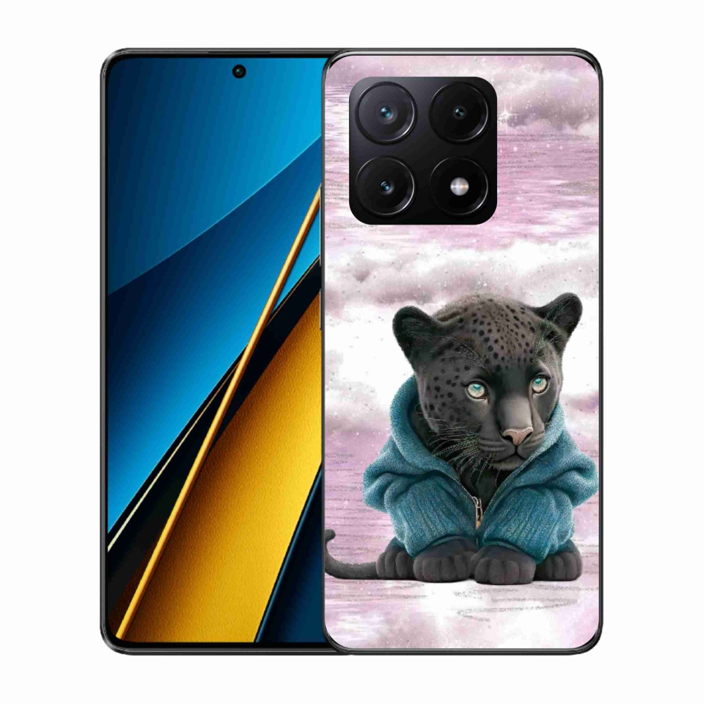 Gélový kryt mmCase na Xiaomi Poco X6 Pro 5G - čierny panter vo svetri