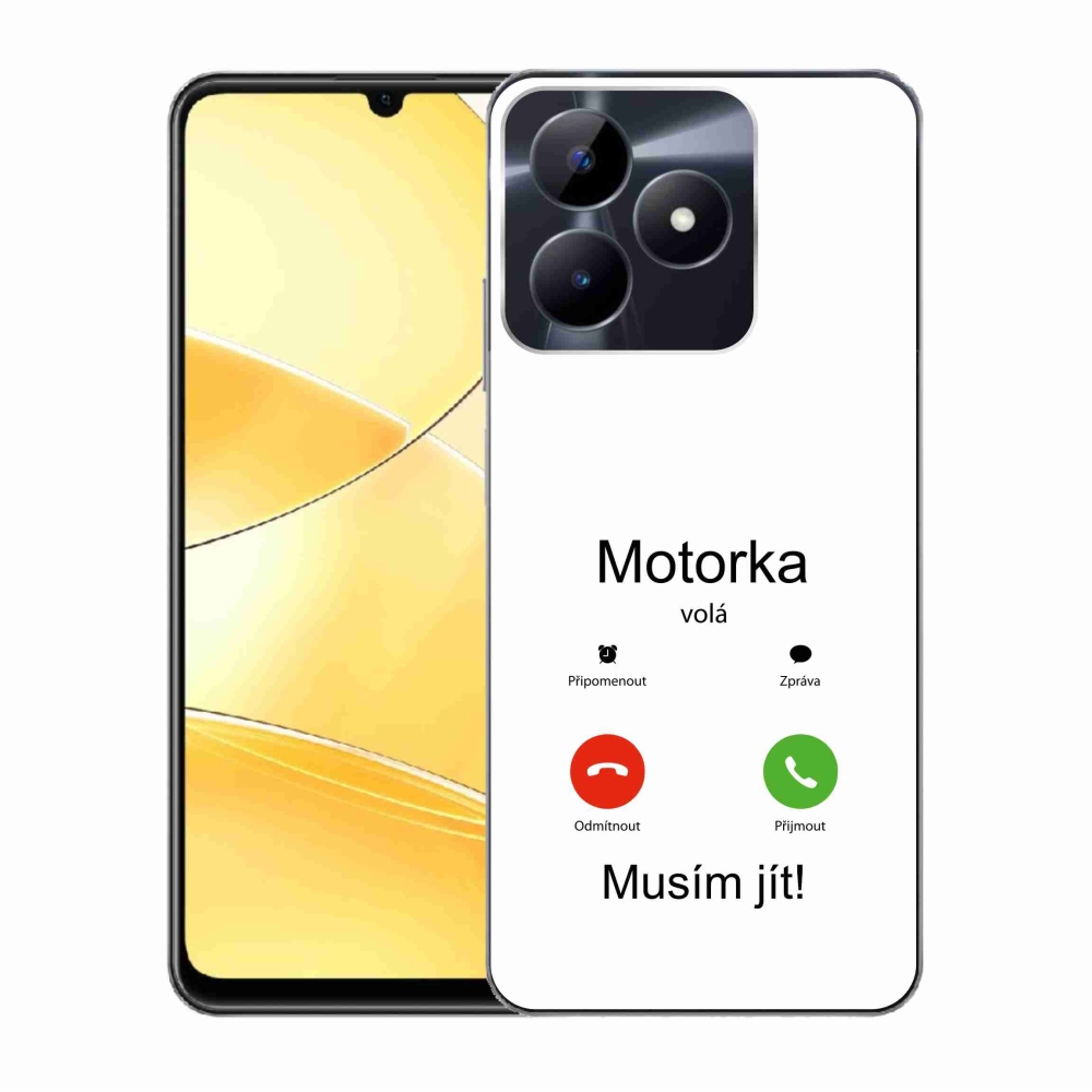 Gélový kryt mmCase na Realme C51/C53 - motorka volá biele pozadie