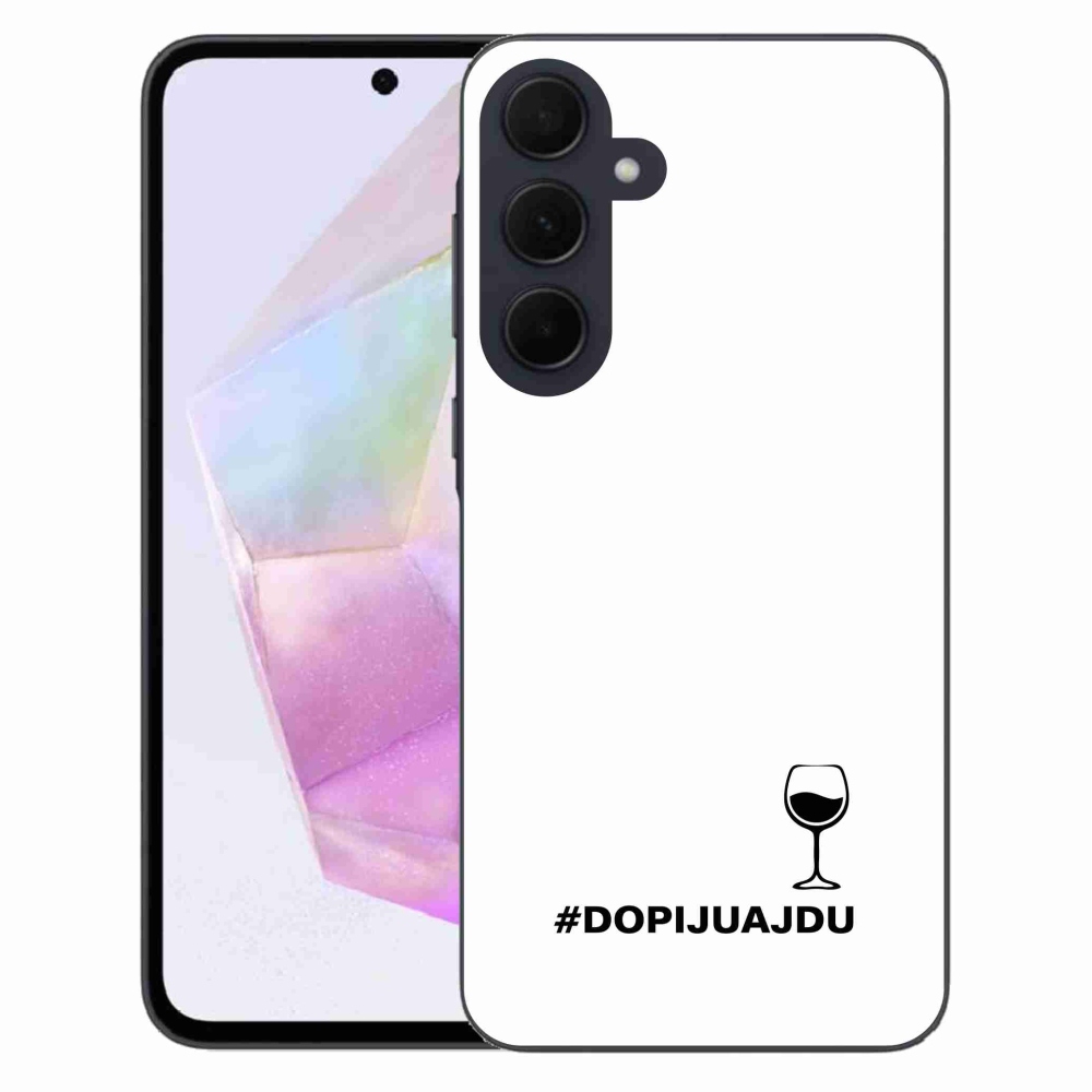 Gélový kryt mmCase na Samsung Galaxy A35 5G - vínny motív biele pozadie