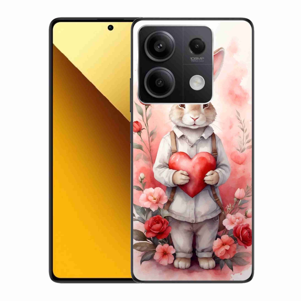 Gélový kryt mmCase na Xiaomi Redmi Note 13 5G - zajac so srdiečkom