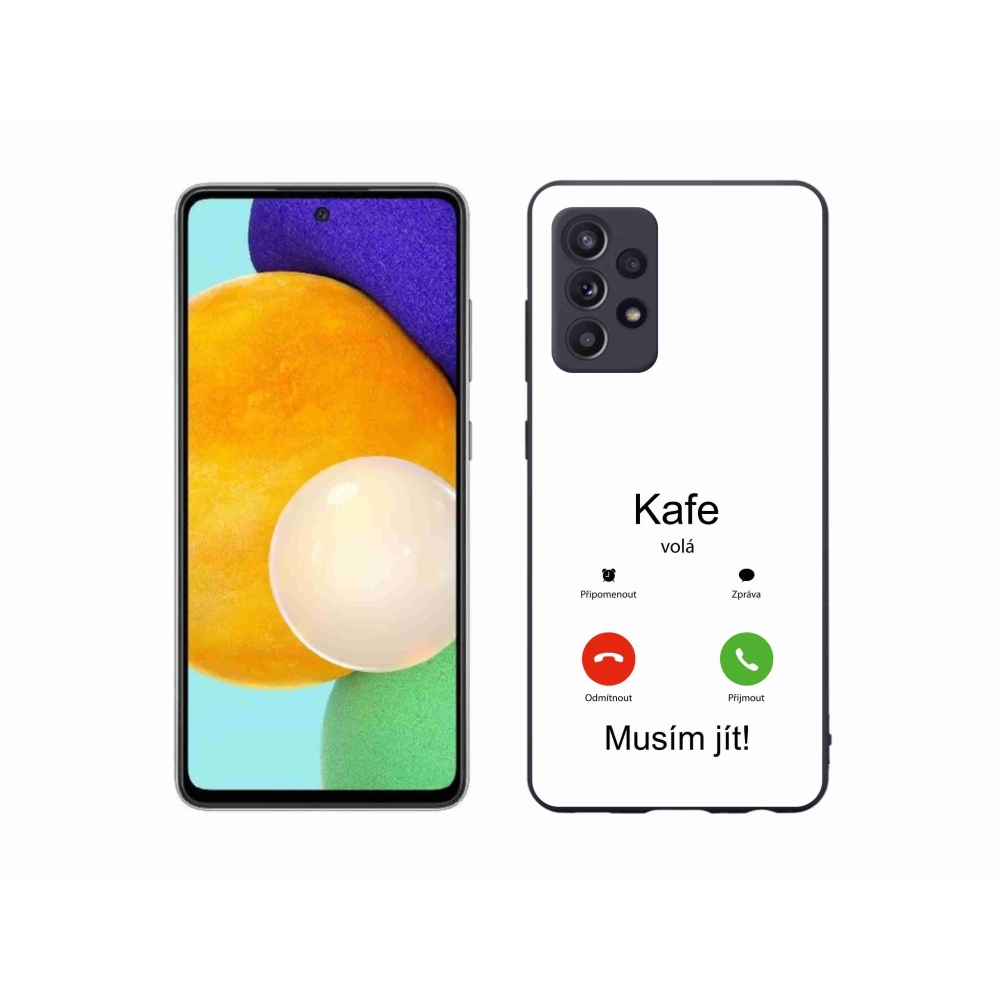 Gélový kryt mmCase na Samsung Galaxy A52s 5G - káva volá biele pozadie