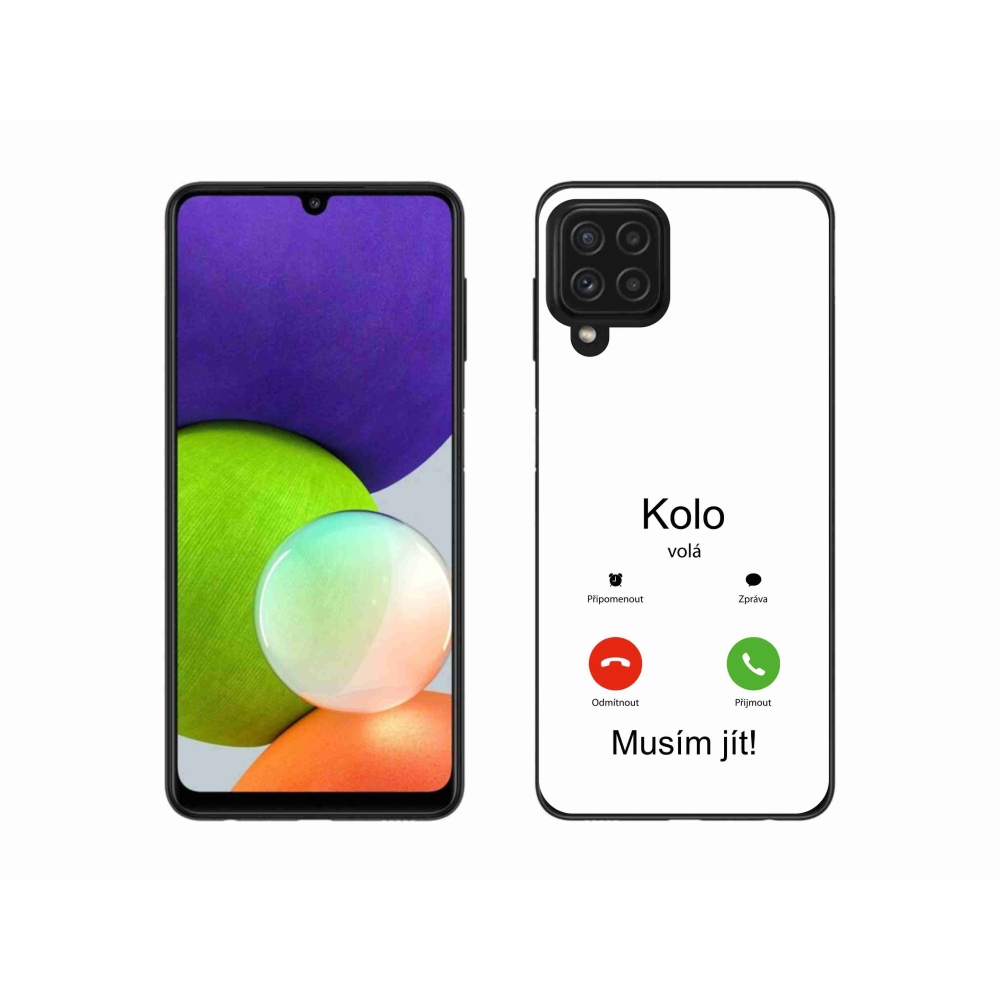 Gélový kryt mmCase na Samsung Galaxy A22 4G - kolo volá biele pozadie