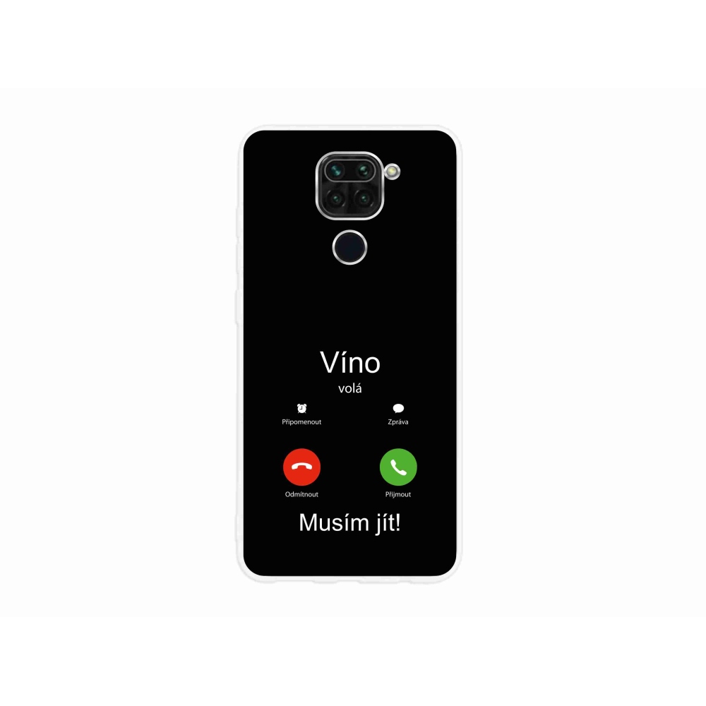 Gélový kryt mmCase na Xiaomi Redmi Note 9 - víno volá čierne pozadie