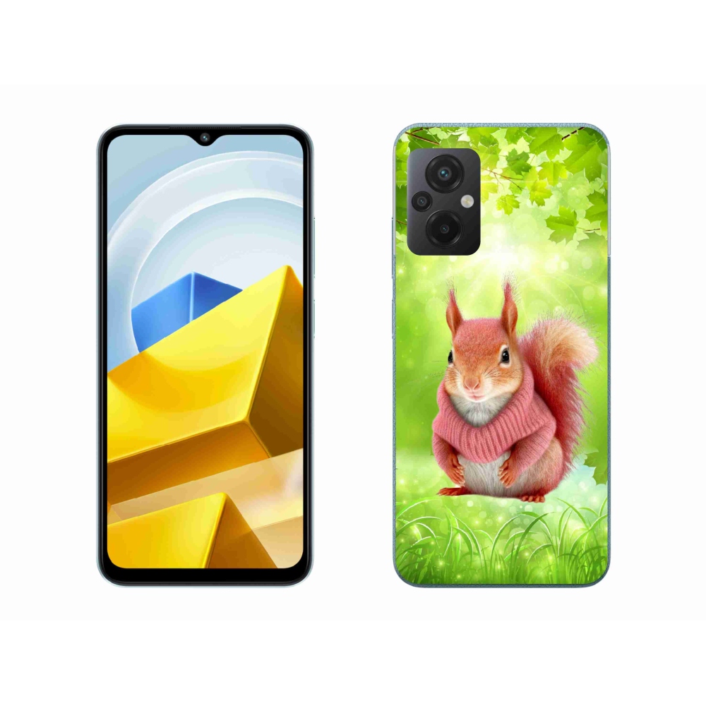 Gélový kryt mmCase na Xiaomi Poco M5 4G - veverička vo svetri