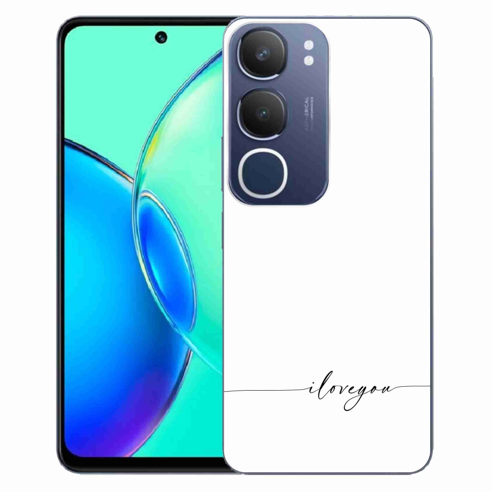 Gélový kryt mmCase na Vivo Y19s - I love you biele pozadie