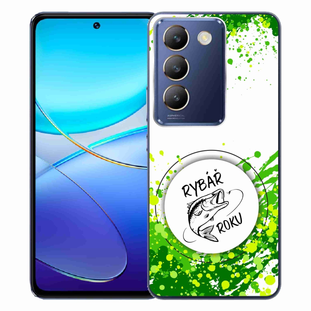 Gélový kryt mmCase na Vivo V40 SE 4G/5G - rybár roka biele pozadie