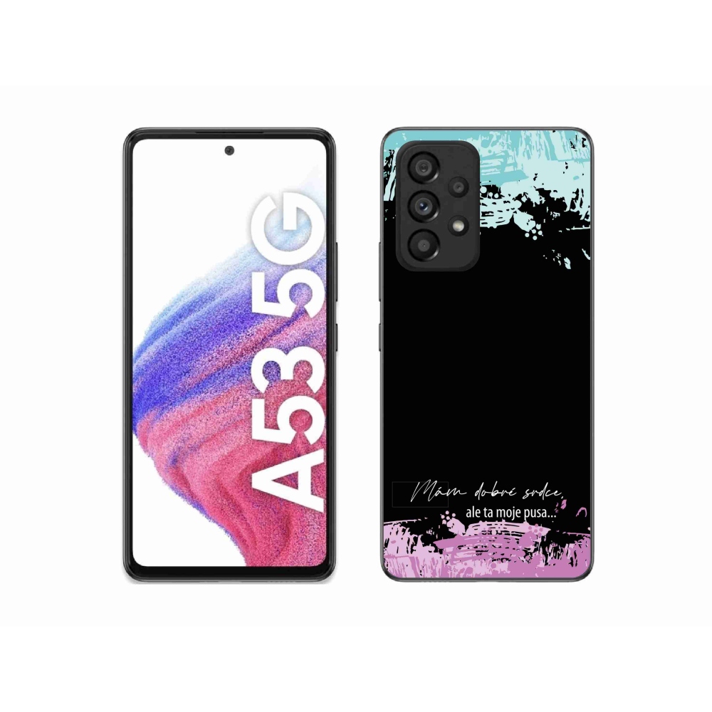Gélový kryt mmCase na Samsung Galaxy A53 5G - vtipný text 3 čierne pozadie