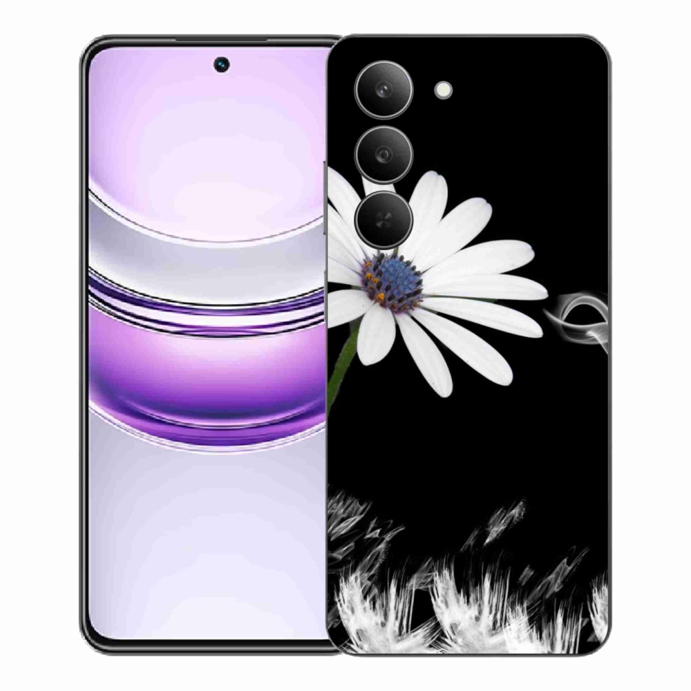 Gélový kryt mmCase na Realme 14x 5G - biela kvetina