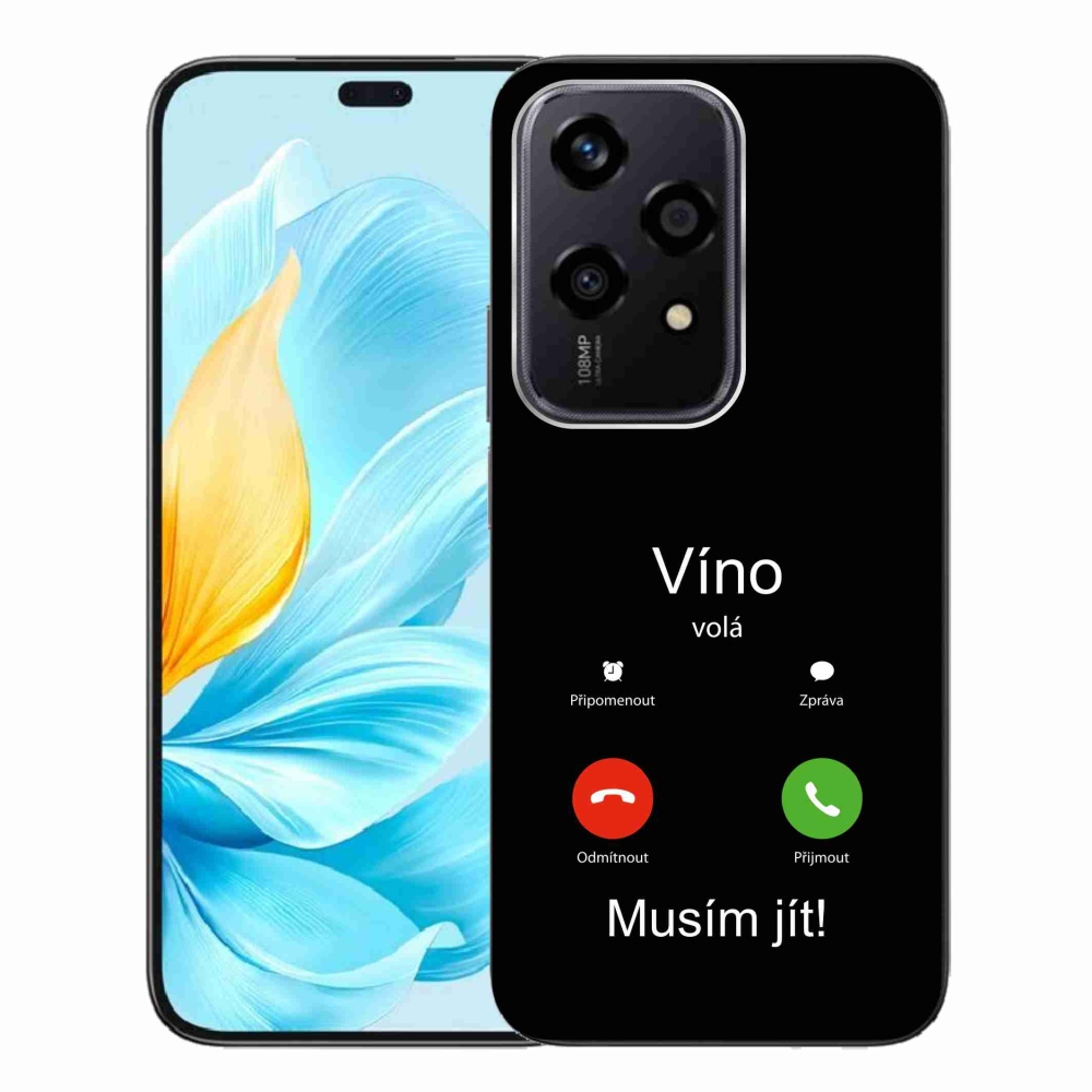Gélový kryt mmCase na Honor 200 Lite 5G - víno volá čierne pozadie