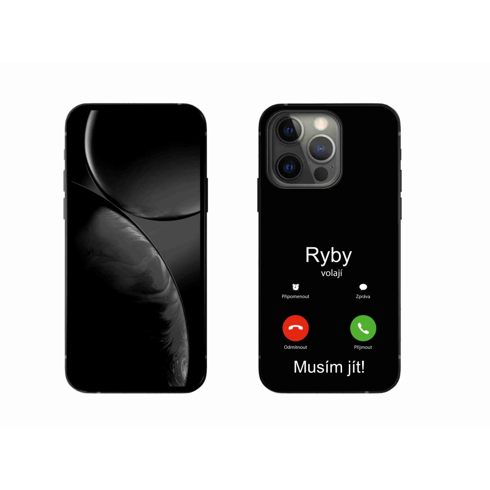 Gélový kryt mmCase na iPhone 13 Pro 6.1 - ryby volajú čierne pozadie