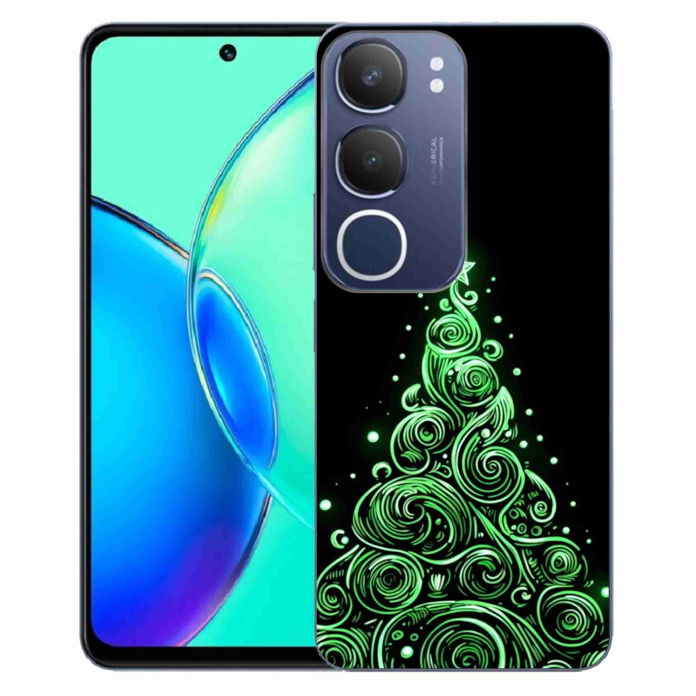 Gélový kryt mmCase na Vivo Y19s - neónový vianočný stromček 3
