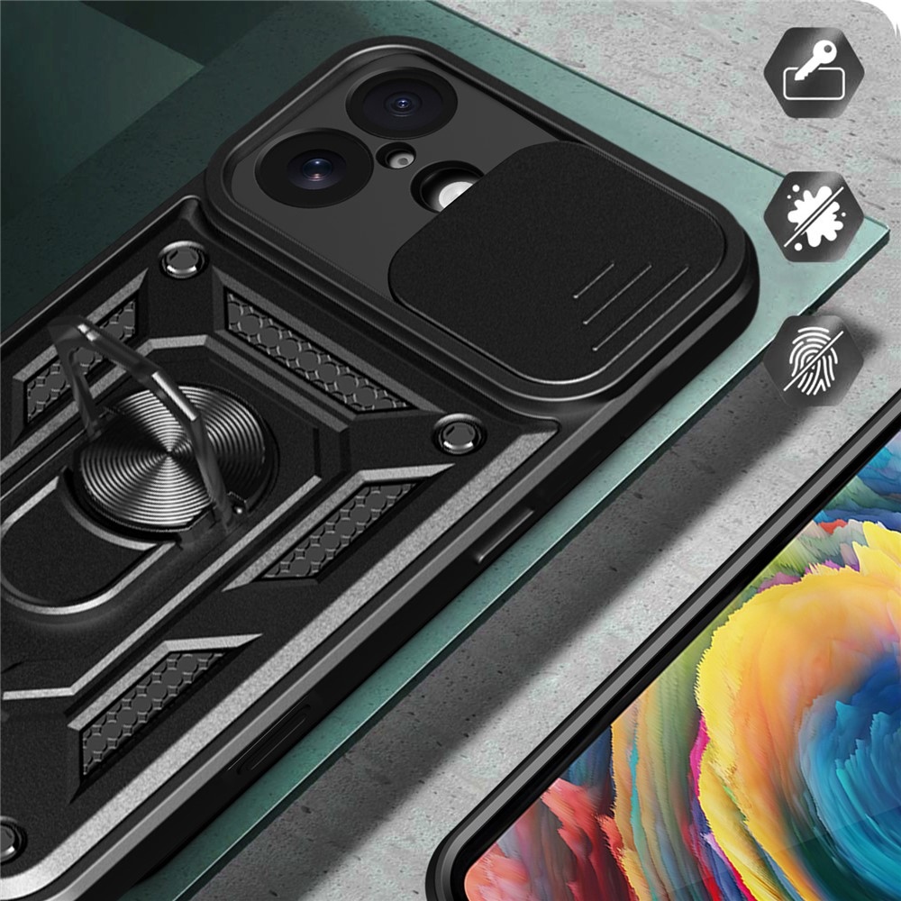 Ring odolný kryt na iPhone 17 - čierny