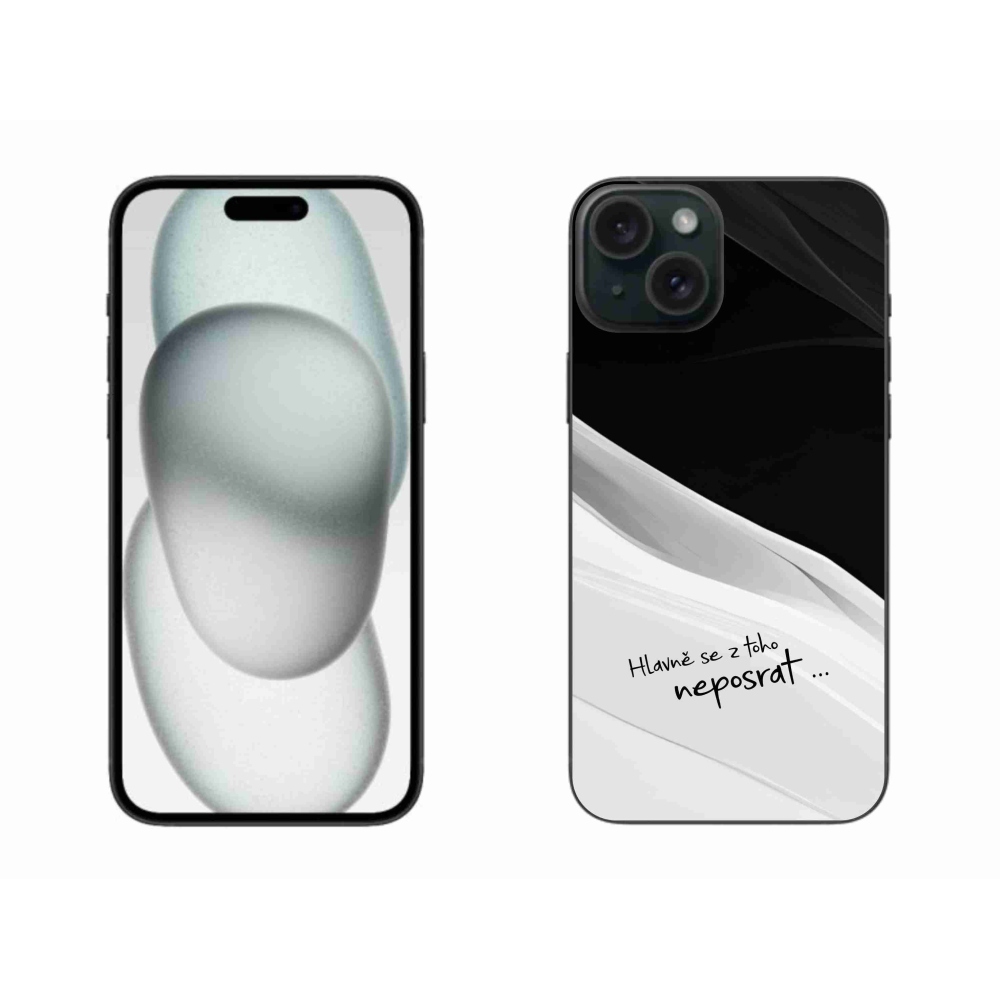 Gélový kryt mmCase na iPhone 15 Plus - vtipný text 13 bieločierne pozadie