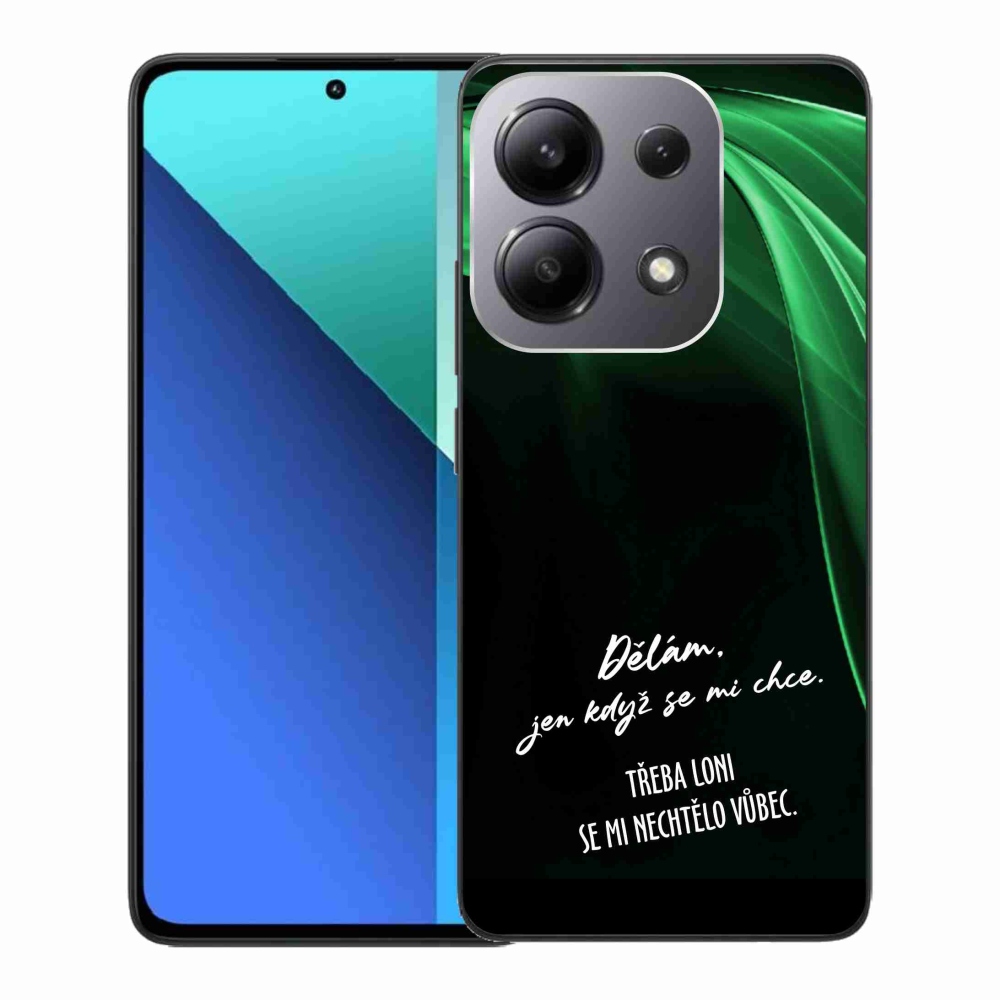 Gélový kryt mmCase na Xiaomi Redmi Note 13 - vtipný text 12 čierne pozadie