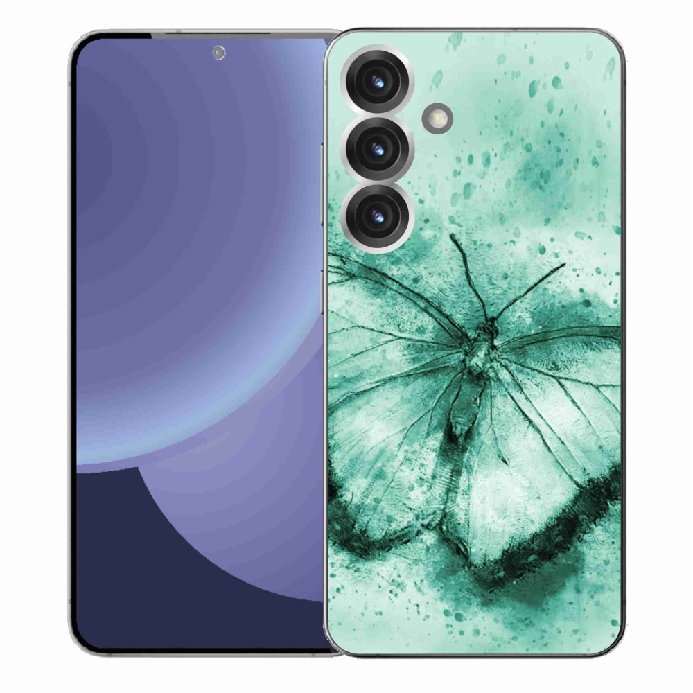 Gélový kryt mmCase na Samsung Galaxy S25+ - zelený motýľ