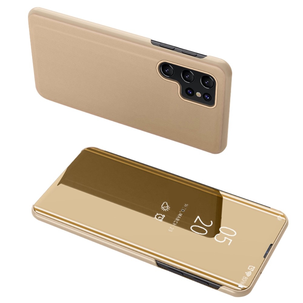 Clear zatvárací kryt s priehľadným predkom na Samsung Galaxy S24 Ultra - zlatý