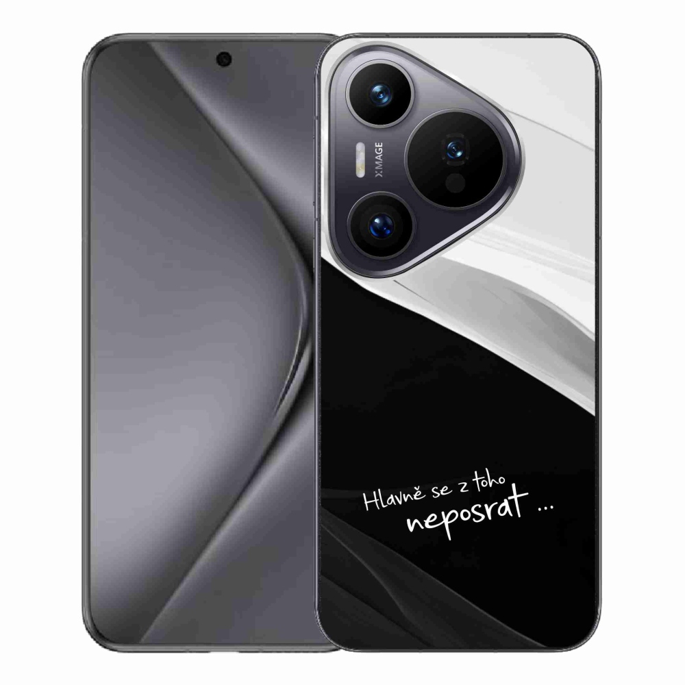 Gélový kryt mmCase na Huawei Pura 70 Pro - vtipný text 13 čiernobiele pozadie
