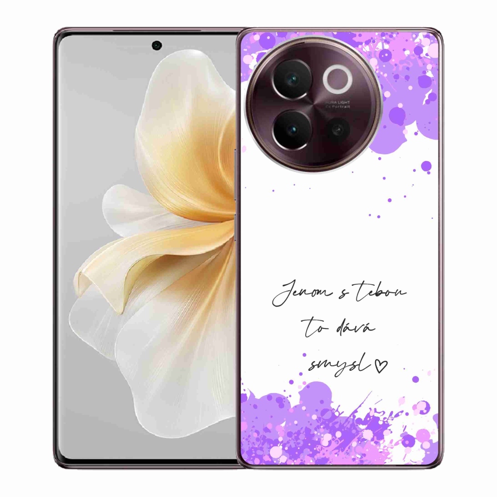 Gélový kryt mmCase na Vivo V40 Lite 5G - zamilovaný text biele pozadie