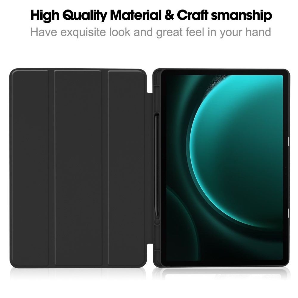 Case chytré zatváracie púzdro na Samsung Galaxy Tab S9 FE+ - čierne