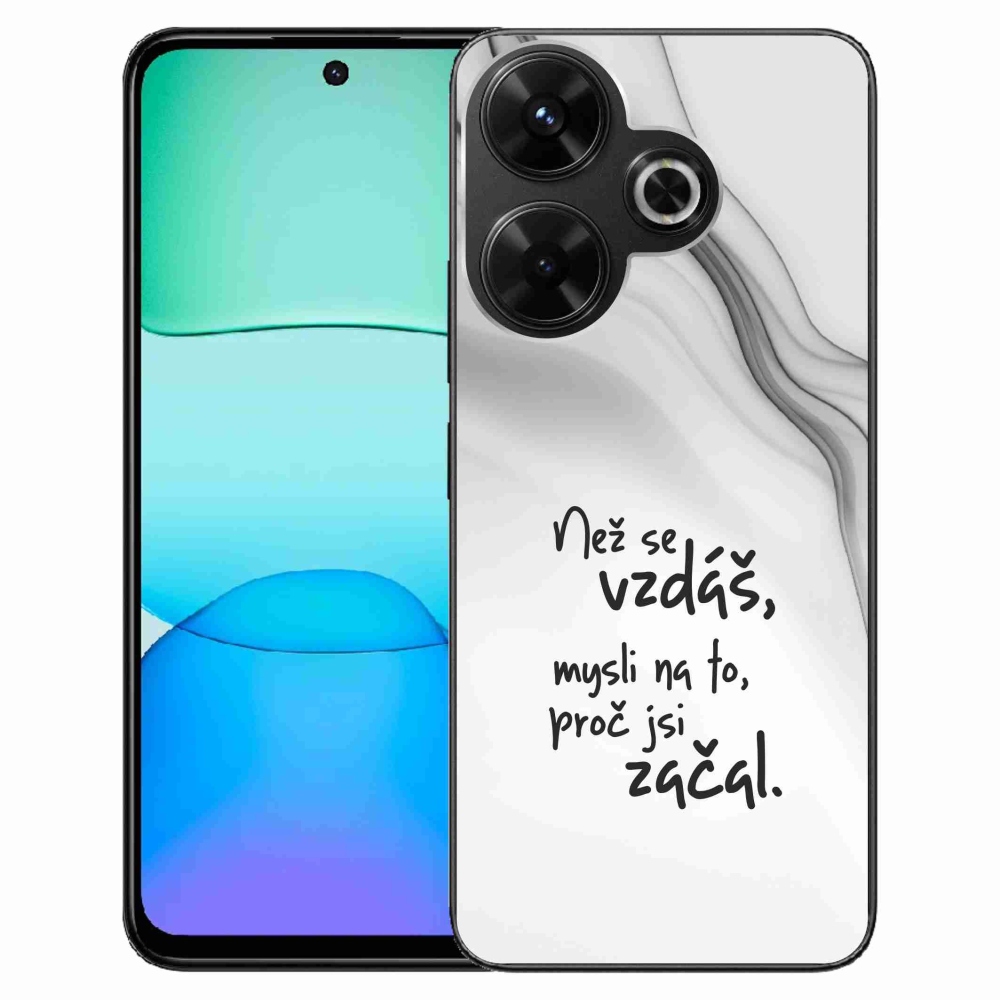 Gélový kryt mmCase na Xiaomi Redmi 13 4G/Poco M6 4G - citát 2 biele pozadie