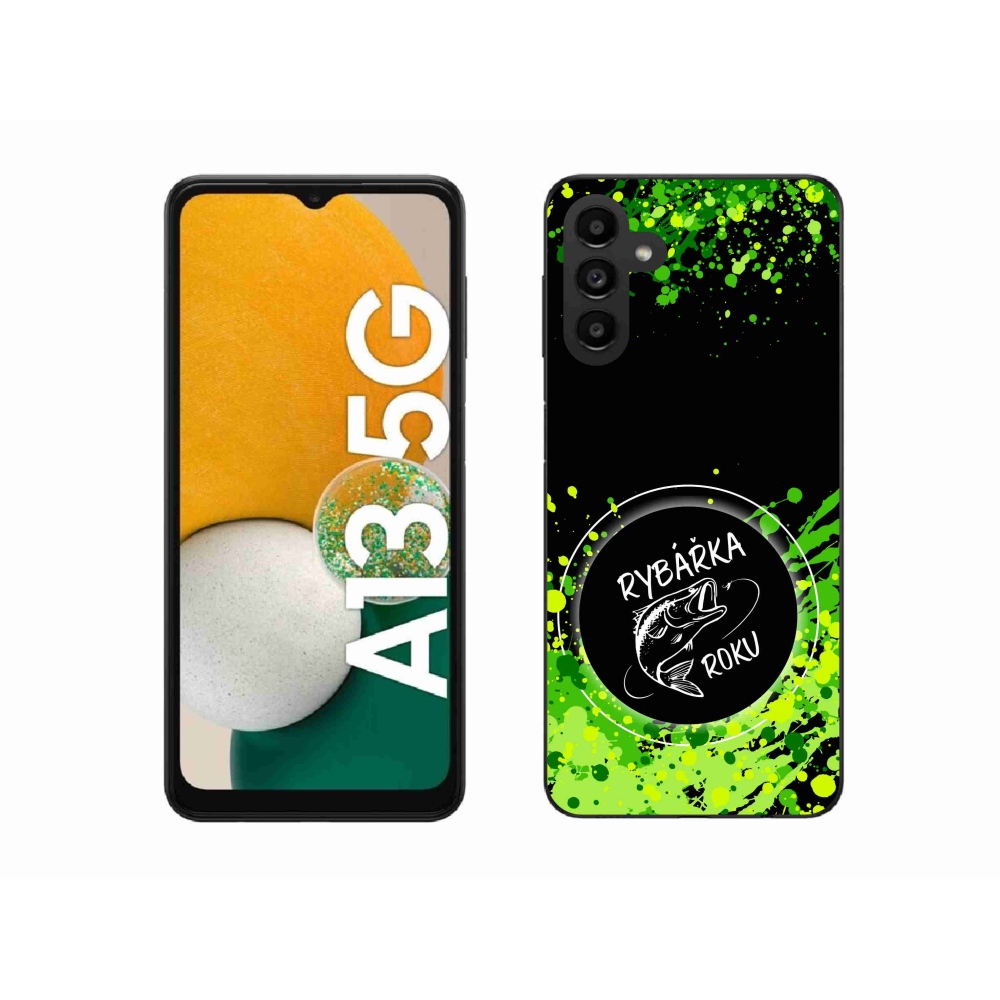 Gélový kryt mmCase na Samsung Galaxy A13 5G - rybárka roku čierne pozadie