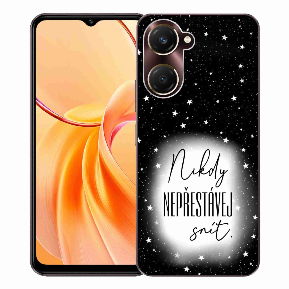 Gélový kryt mmCase na Vivo Y28s 5G - citát 1 bieločierne pozadie