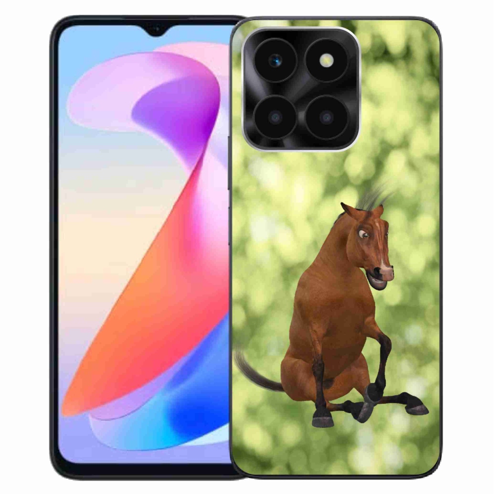 Gélový kryt mmCase na Honor X6a - hnedý kreslený kôň 1