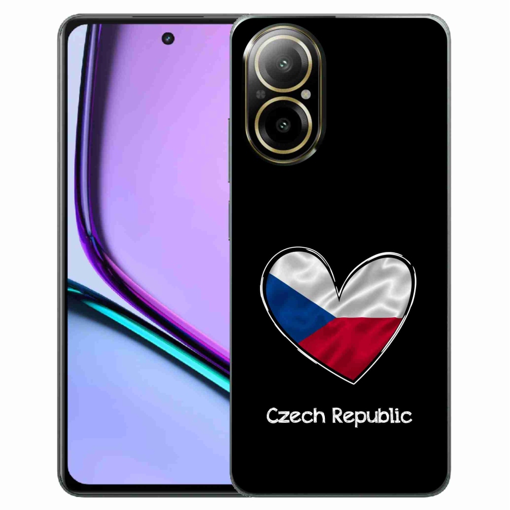Gélový kryt mmCase na Realme C67 - vlajka srdca čierne pozadie
