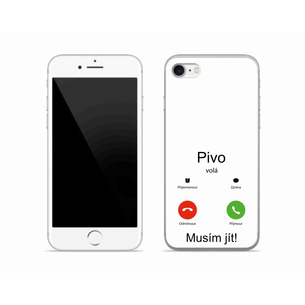 Gélový kryt mmCase na iPhone SE (2022) - pivo volá biele pozadie