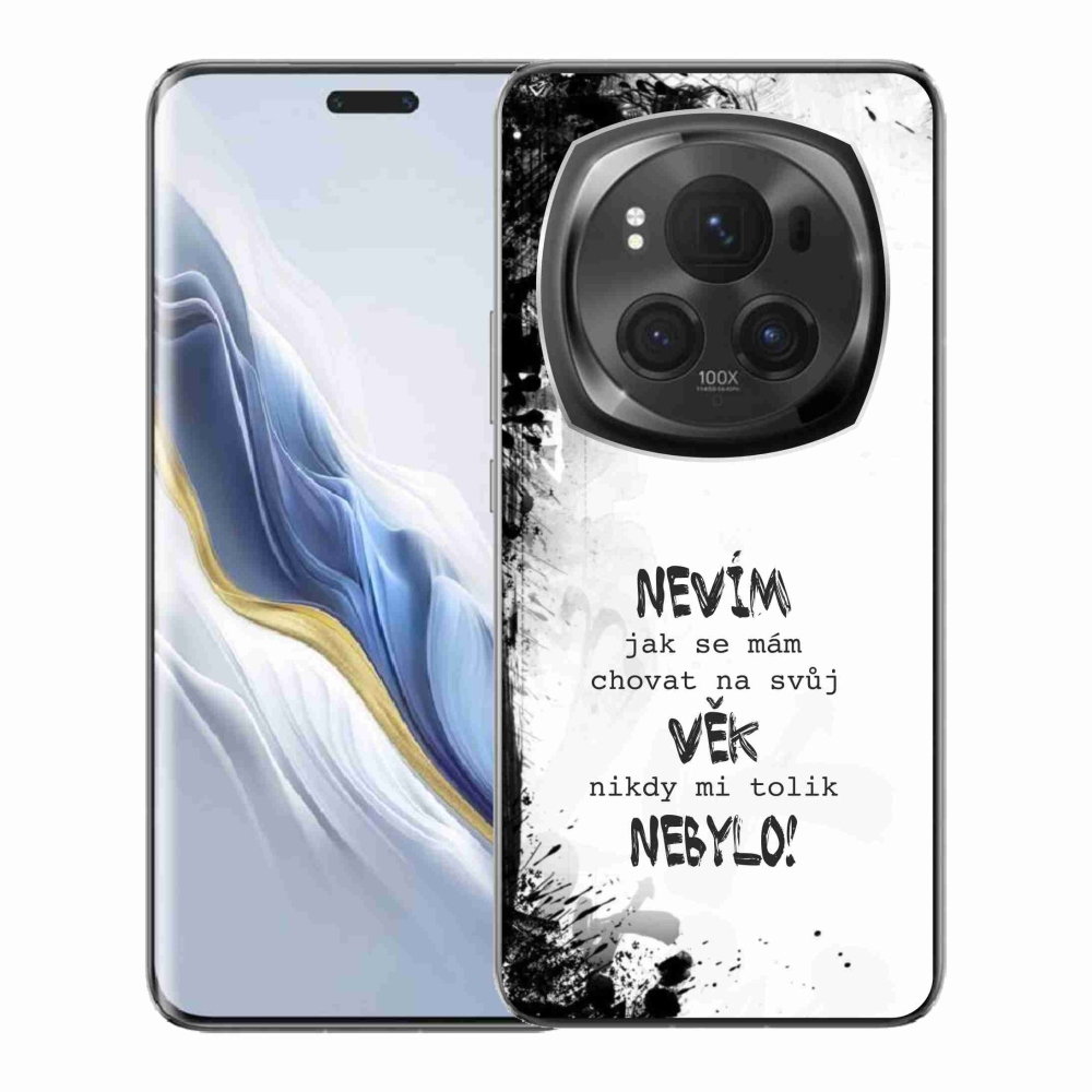 Gélový kryt mmCase na Honor Magic 6 Pro 5G - vtipný text 14 biele pozadie