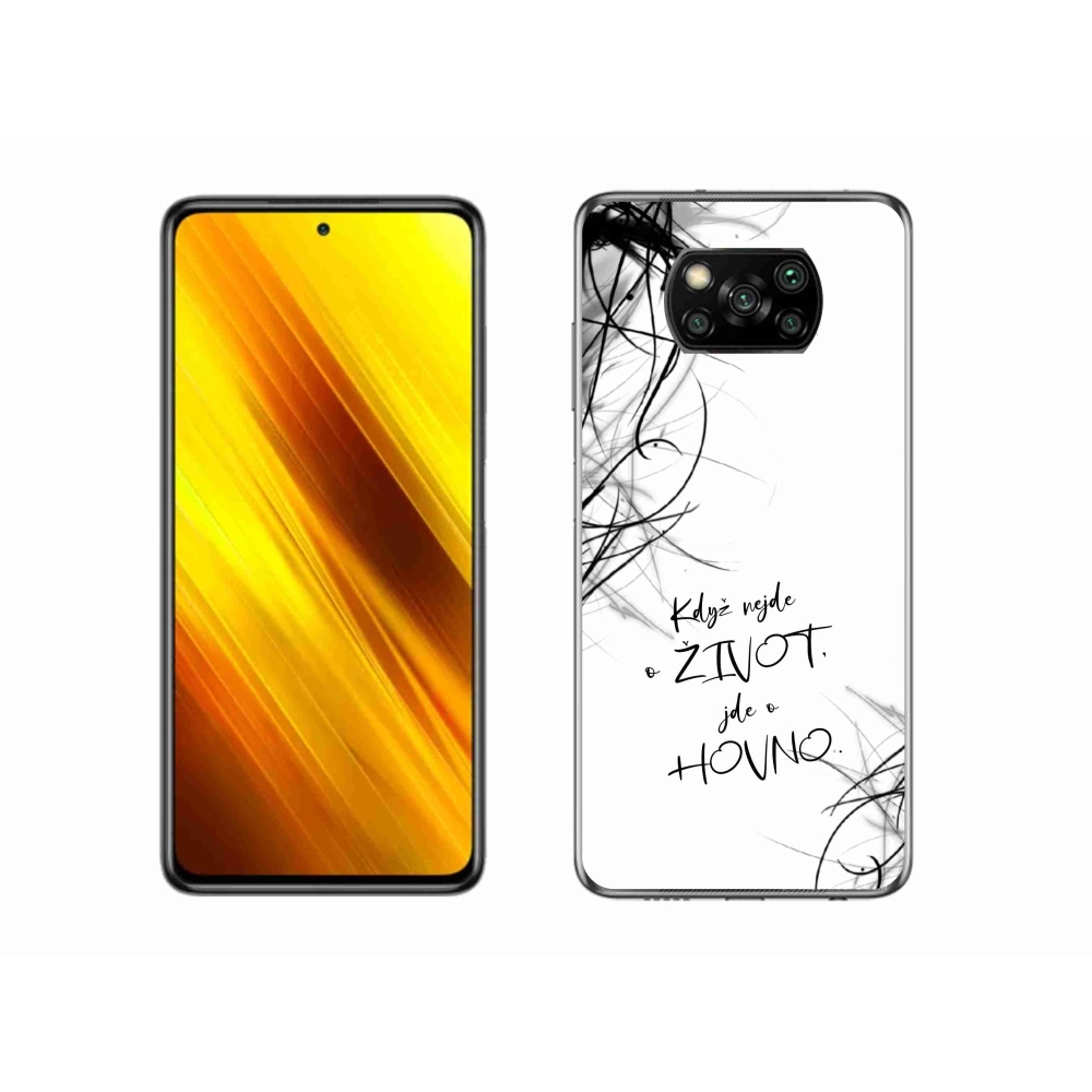 Gélový kryt mmCase na Xiaomi Poco X3 - vtipný text 16 biele pozadie
