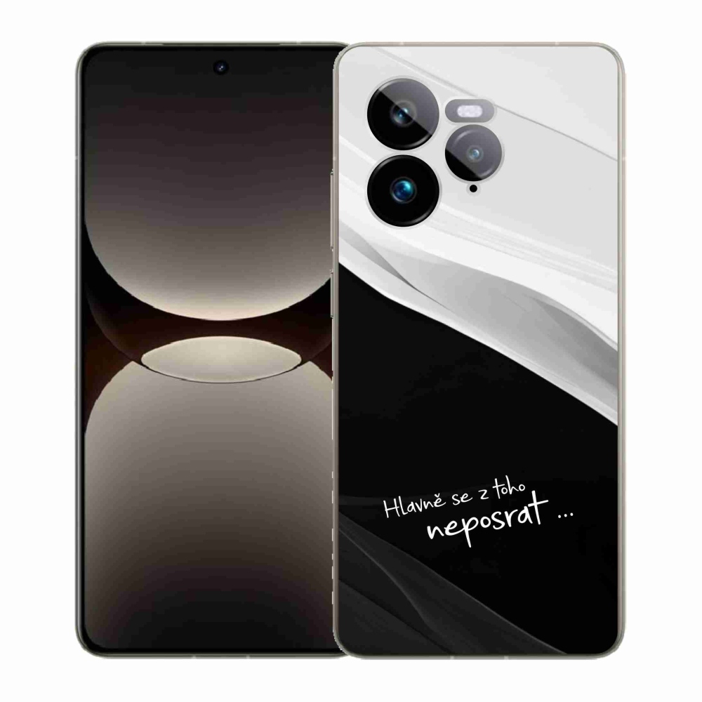 Gélový kryt mmCase na Realme GT 7 Pro 5G - vtipný text 13 čiernobiele pozadie
