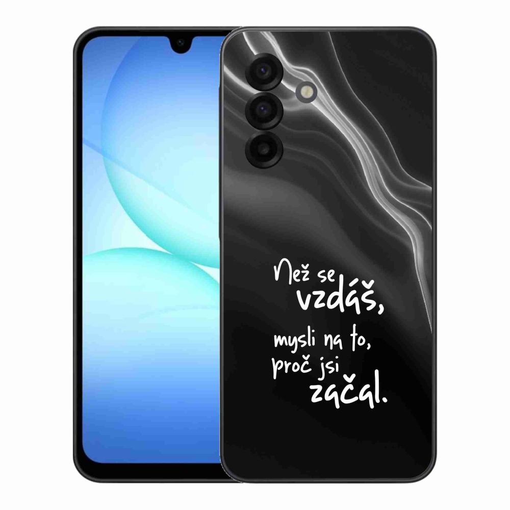 Gélový kryt mmCase na Samsung Galaxy A17 4G/5G - citát 2 čierne pozadie