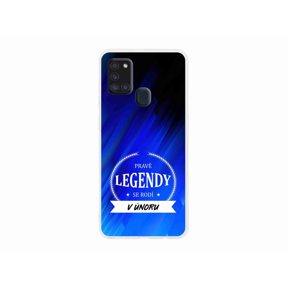 Gélový kryt mmCase na Samsung Galaxy A21s - legendy vo februári modré pozadie