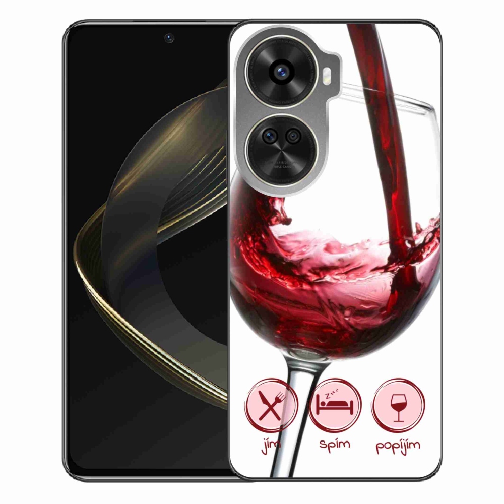 Gélový obal mmCase na Huawei Nova 12 SE - pohár vína červené