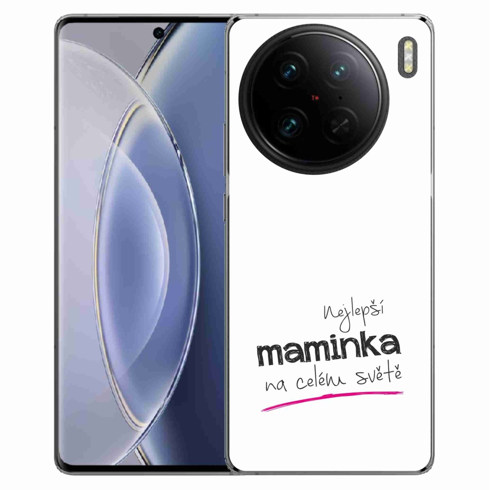 Gélový kryt mmCase na Vivo X90 Pro - najlepšia mamička 4 biele pozadie
