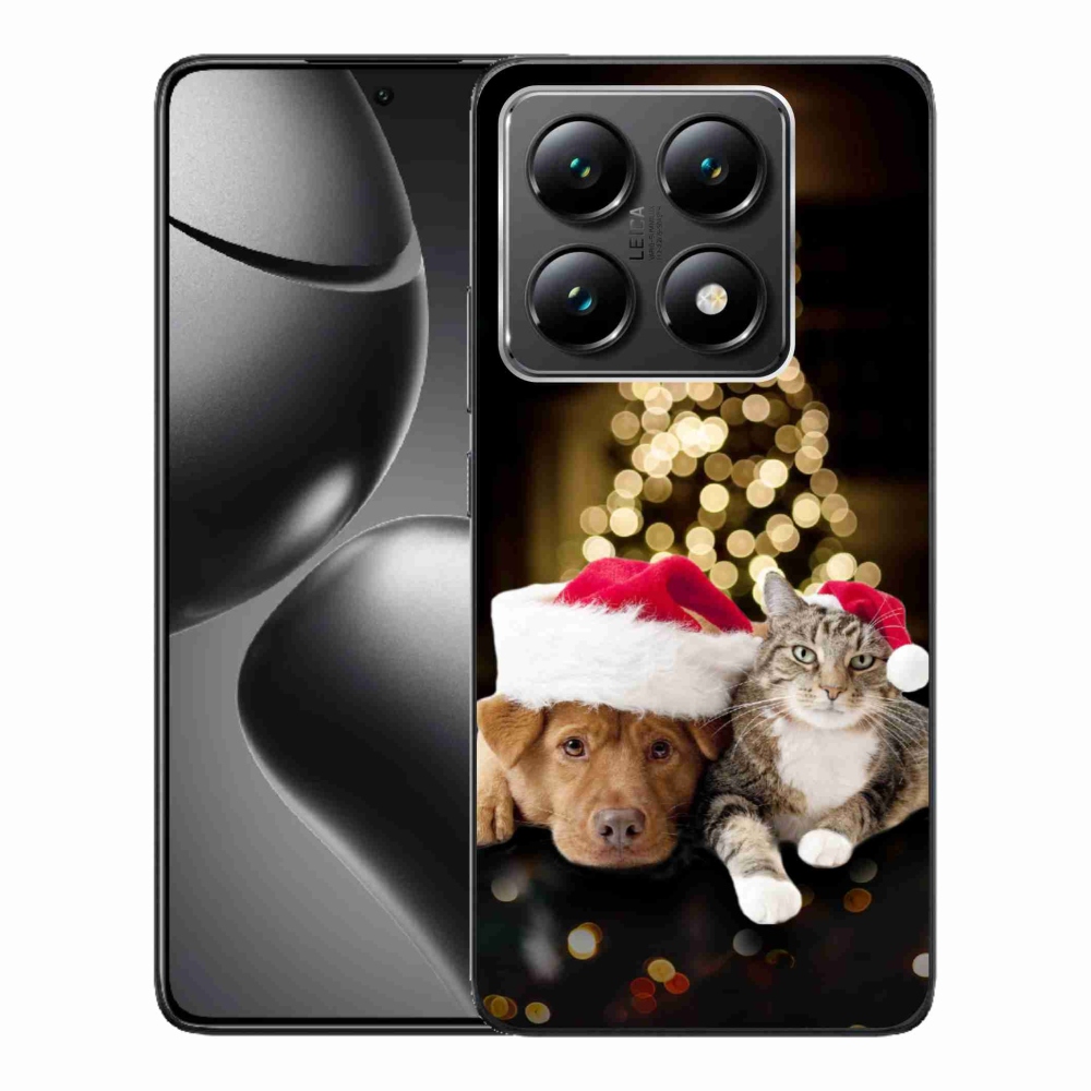 Gélový kryt mmCase na Xiaomi 14T - vianočný pes a mačka