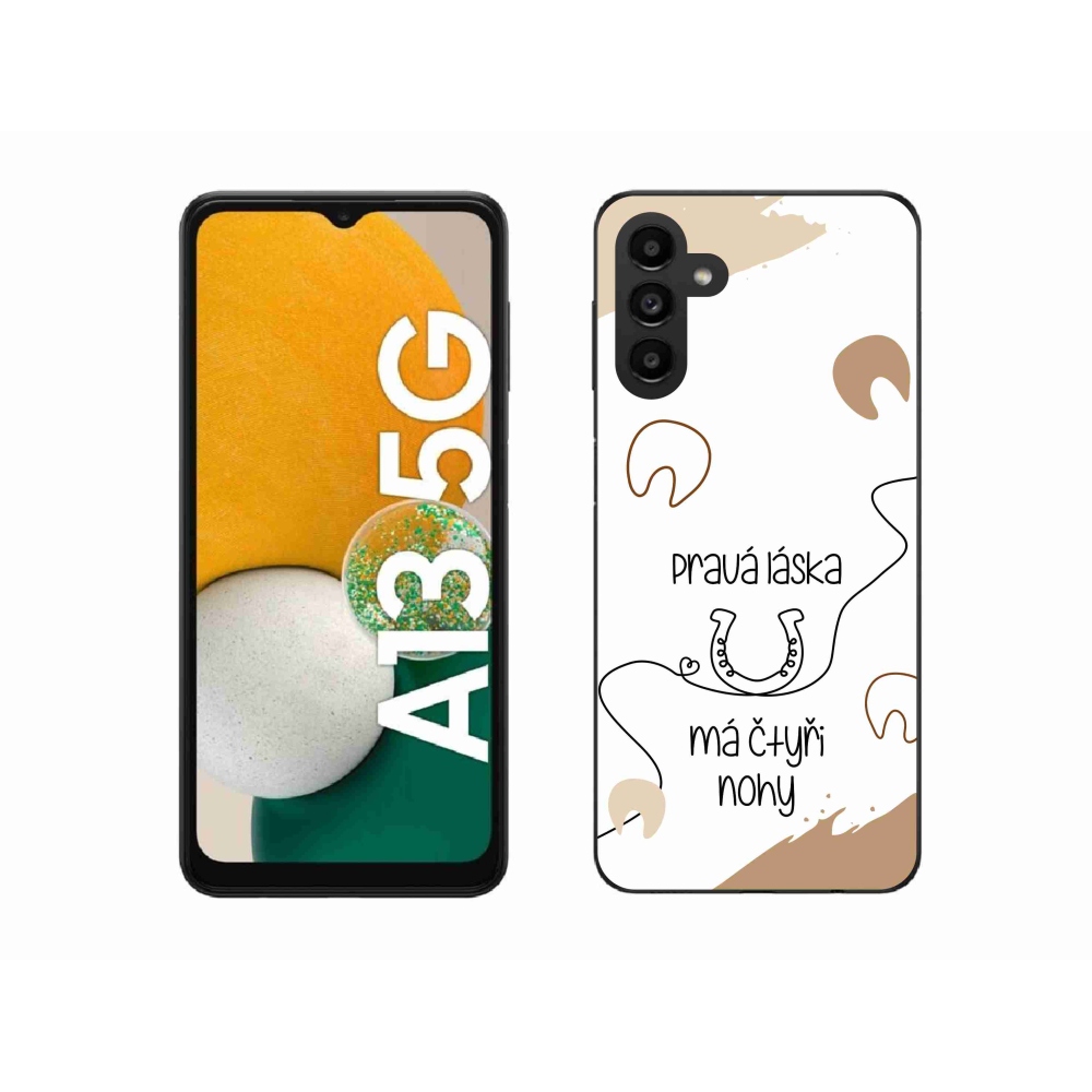 Gélový kryt mmCase na Samsung Galaxy A13 5G - konský motív biele pozadie