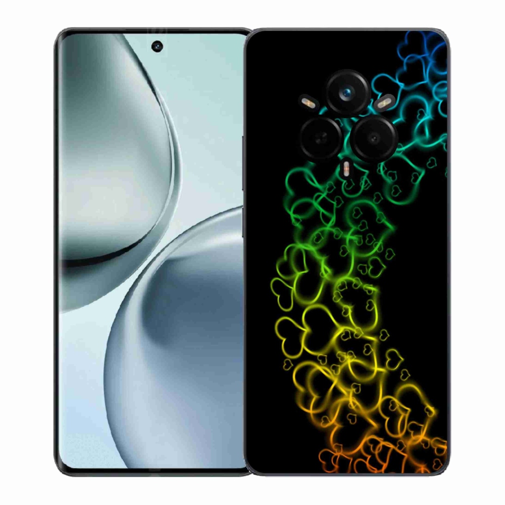 Gélový kryt mmCase na Realme 14 Pro+ 5G - farebné srdiečka