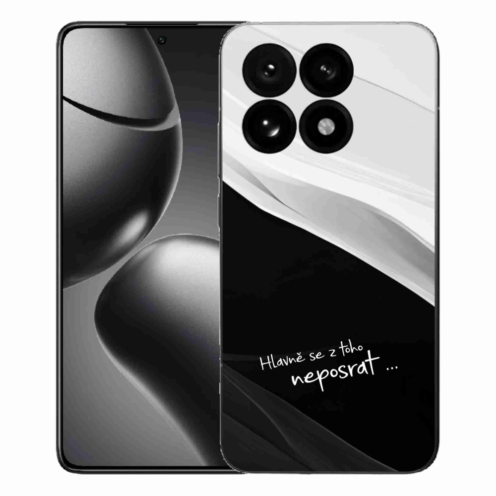 Gélový kryt mmCase na Xiaomi 15T - vtipný text 13 čiernobiele pozadie