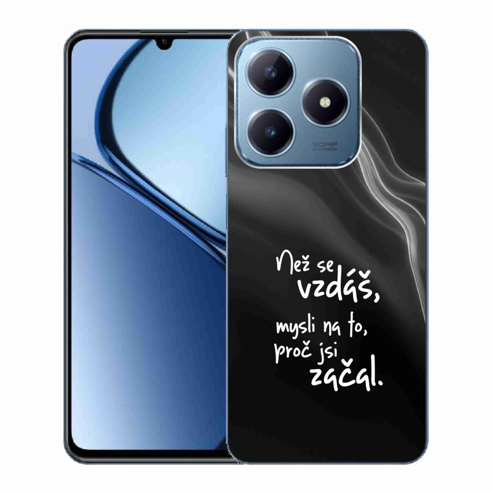 Gélový kryt mmCase na Realme C63 - citát 2 čierne pozadie