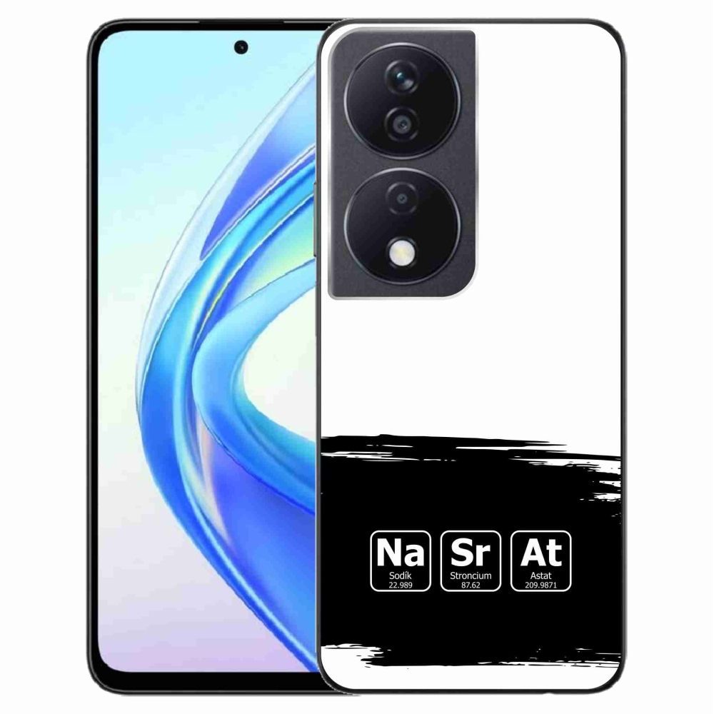 Gélový kryt mmCase na Honor X7b/Honor 90 Smart - chemické prvky čiernobiele pozadie