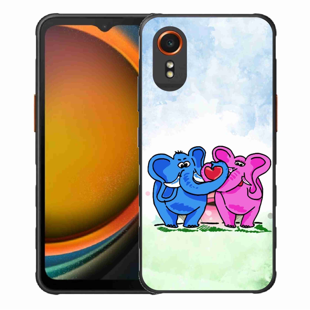 Gélový kryt mmCase na Samsung Galaxy Xcover 7 - zamilovaní slony