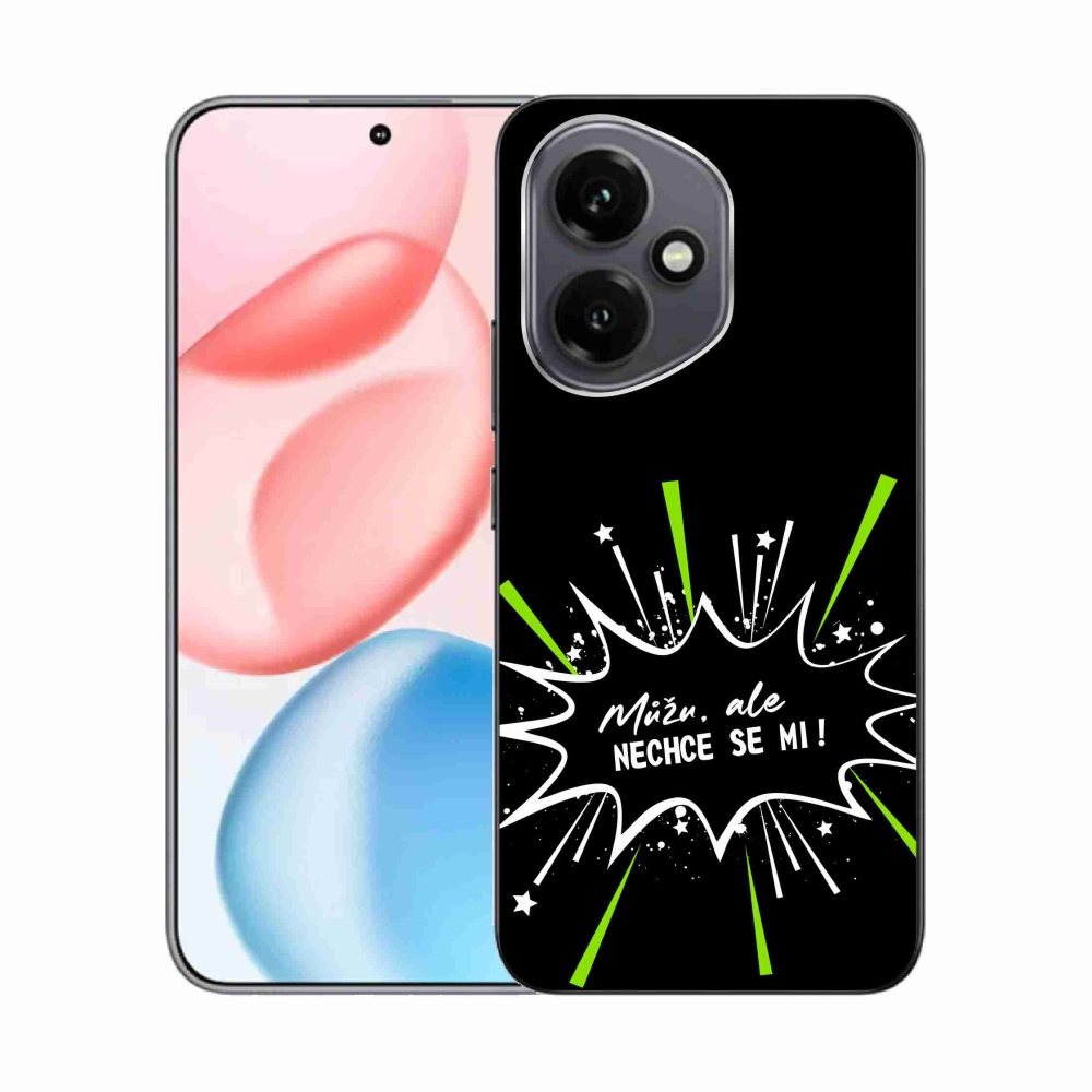 Gélový kryt mmCase na Honor 400 - vtipný text 11 čierne pozadie